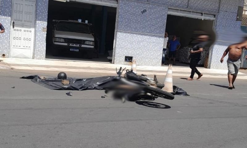 Motociclista morre após acidente no centro de Livramento de Nossa Senhora