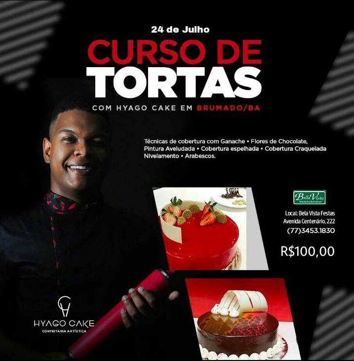 Bella Vista Embalagens promoverá cursos de bolos e tortas com Hyago Cake