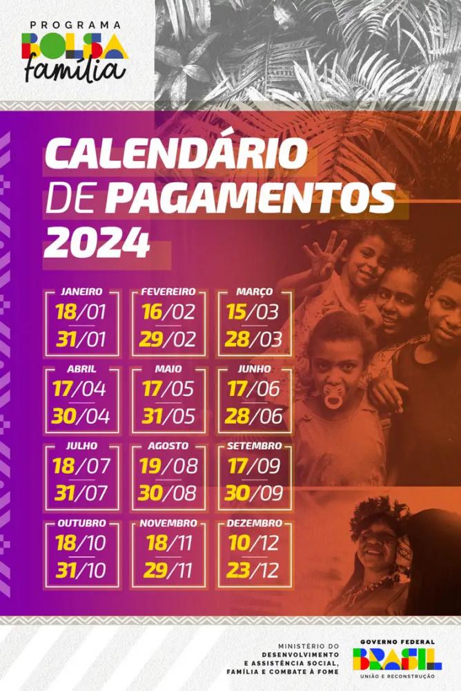 Governo divulga calendário de pagamentos do Bolsa Família para 2024