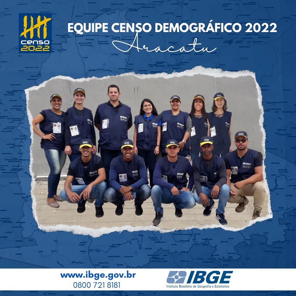 IBGE começa visitar domicílios em Aracatu para censo 2022; conheça os recenseadores