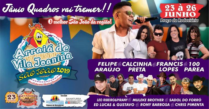 São João de Presidente Jânio Quadros acontece de 23 a 26 de deste mês, confira as atrações