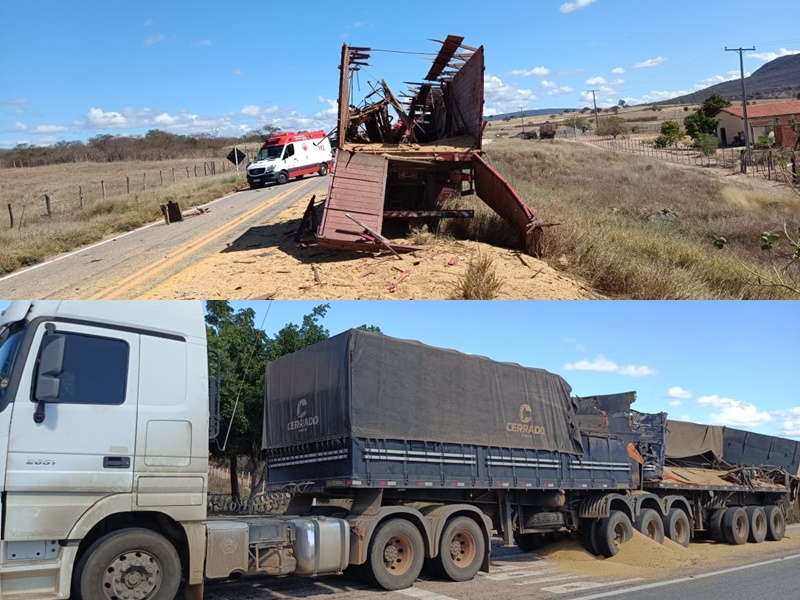 Batida entre carretas deixa um morto na BR-030 em Brumado