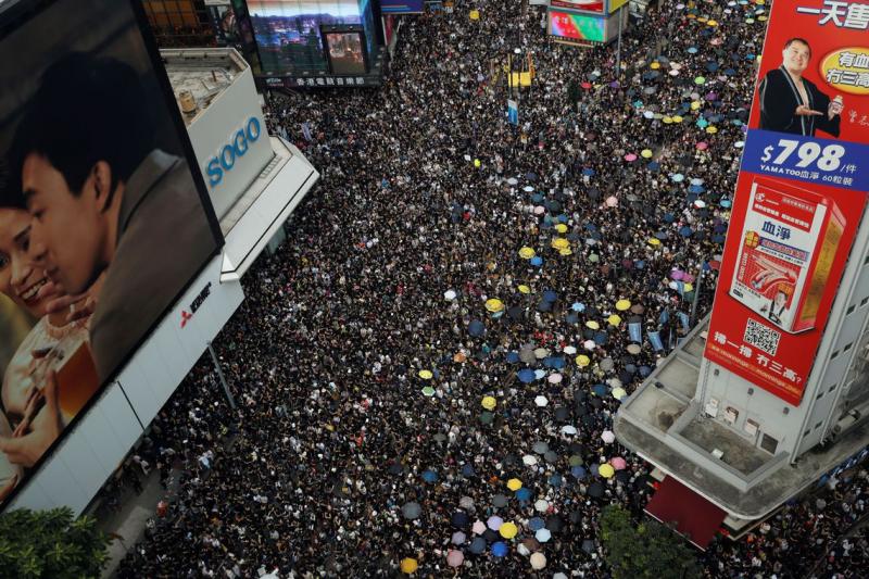 Professores protestam em Hong Kong