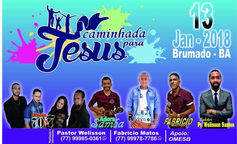Caminhada Para Jesus em Brumado acontece dia 13
