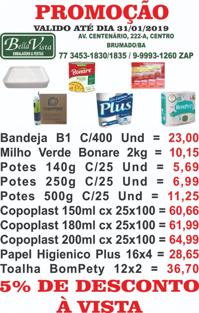 Confira essa promoção imperdível da Bella Vista Embalagem e Festas