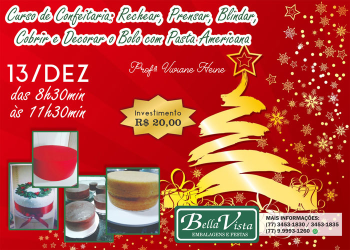 Feche o ano com mais uma especialização, participe do curso de confeitaria promovido pela Bella Vista