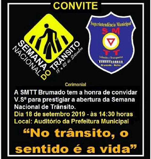 Prefeitura de Brumado Realizará Semana Nacional do Trânsito