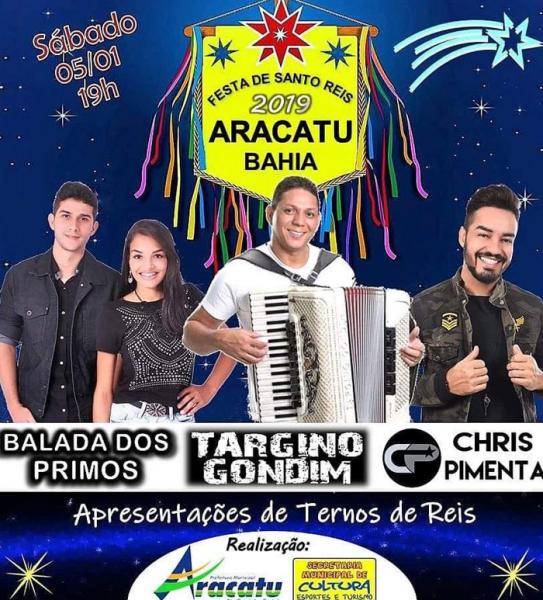 Festa de Santo Reis acontece neste sábado em Aracatu; haverá show, confira as atrações