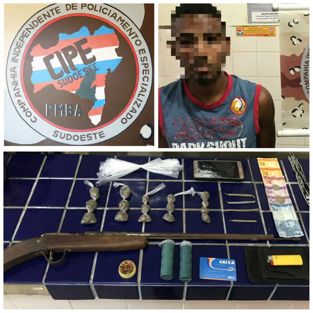 Homem é preso com drogas pela Cipe Sudoeste em Aracatu