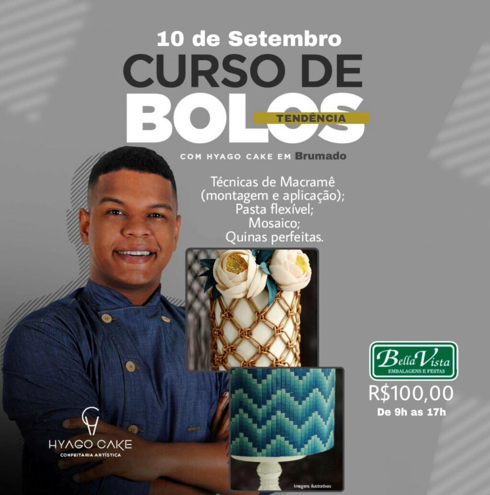  Bella Vista promoverá cursos de Bolos em Tendência e Doces Modelados com Hyago Cake