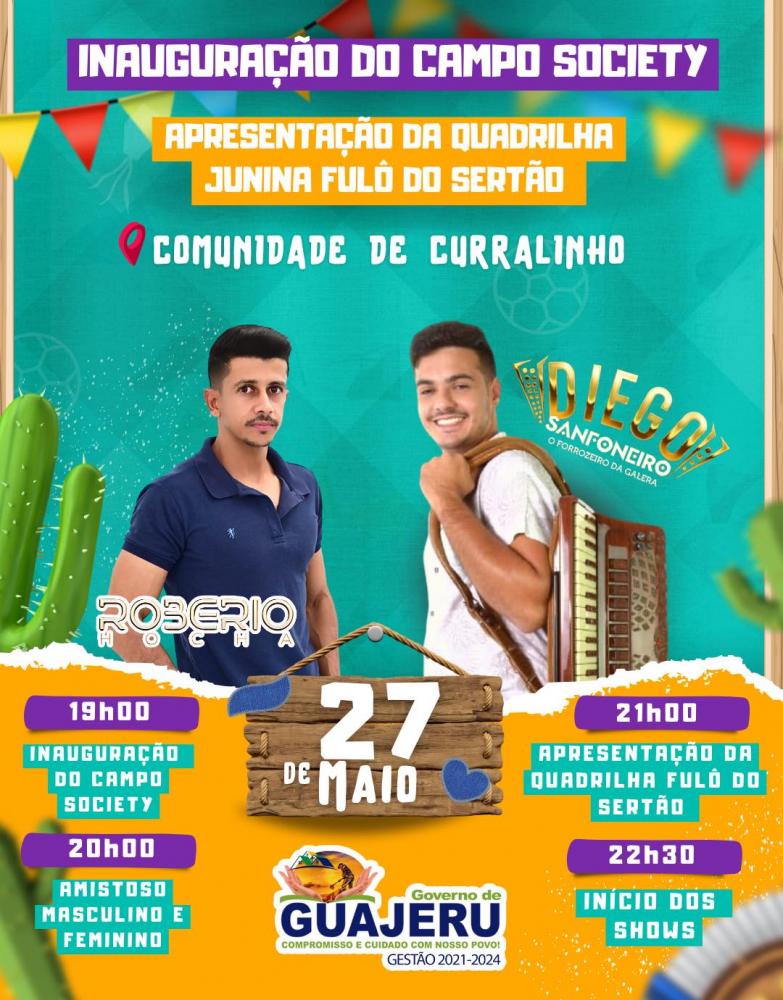 Governo de Guajeru inaugura no sábado campo society na comunidade de curralinho