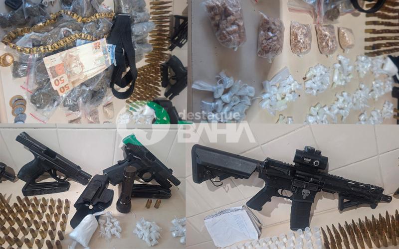 Dois morrem e um fica foragido em ação da polícia em Brumado, armas e drogas foram apreendidas