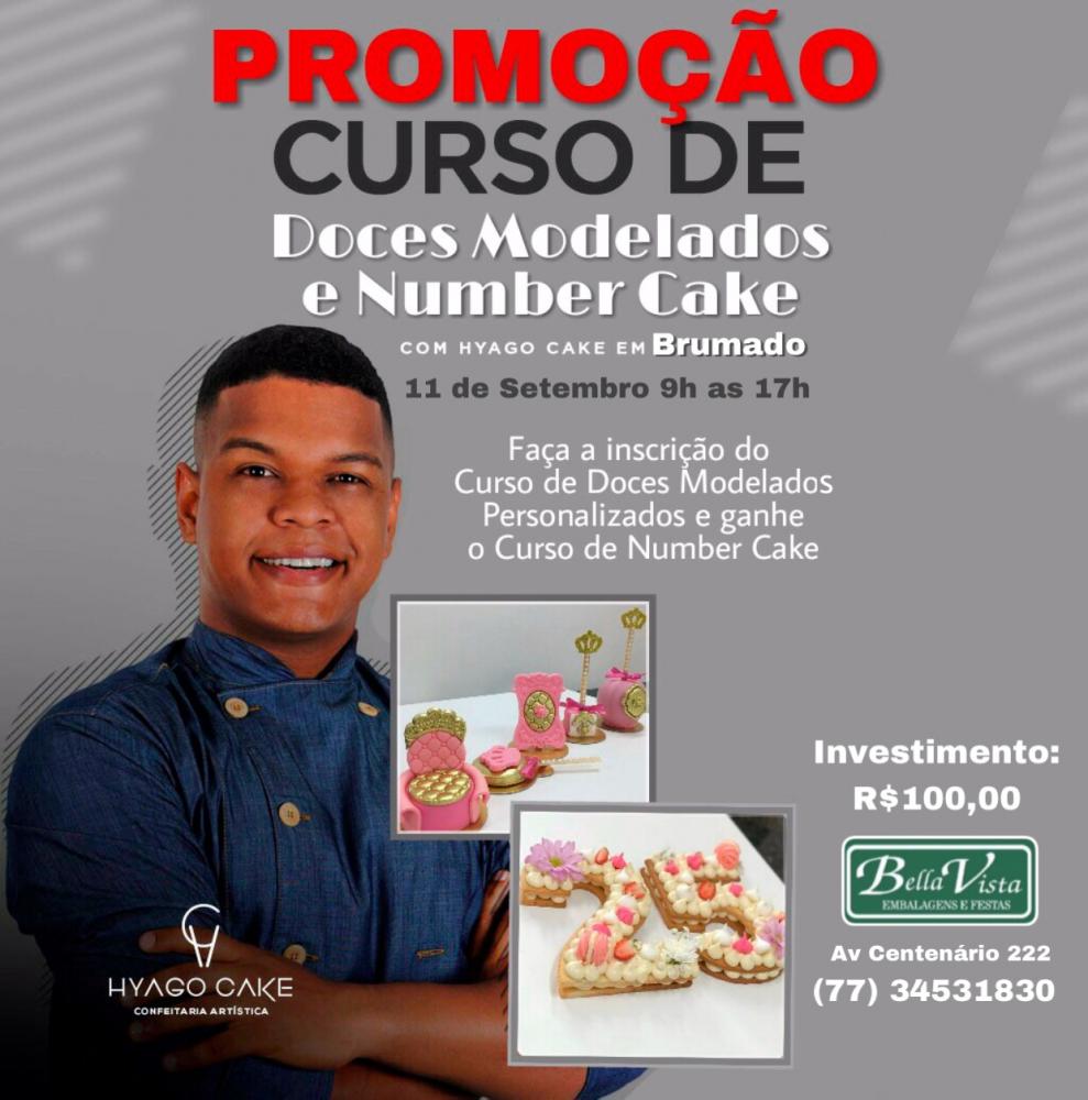  Bella Vista promoverá cursos de Bolos em Tendência e Doces Modelados com Hyago Cake