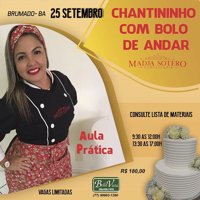 Brumado: Bella Vista promoverá mais um super curso de confeitaria com Madja Sotero; garanta sua vaga