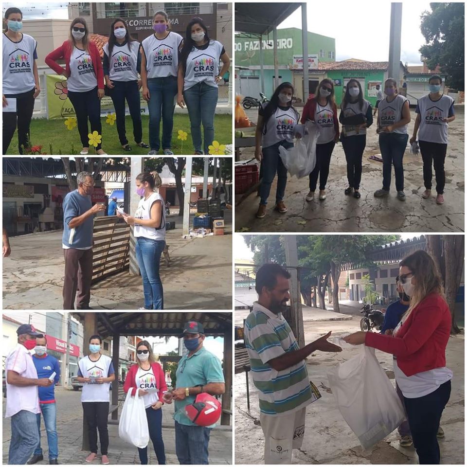 CRAS de Aracatu distribui máscaras e álcool em gel em campanha de prevenção a Covid-19