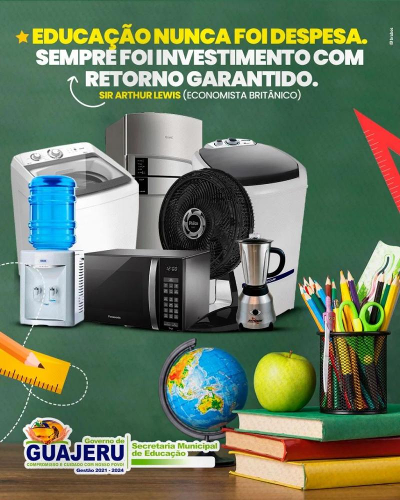 Prefeitura de Guajeru compra  variados eletrodomésticos para ser distribuídos entre unidades escolares