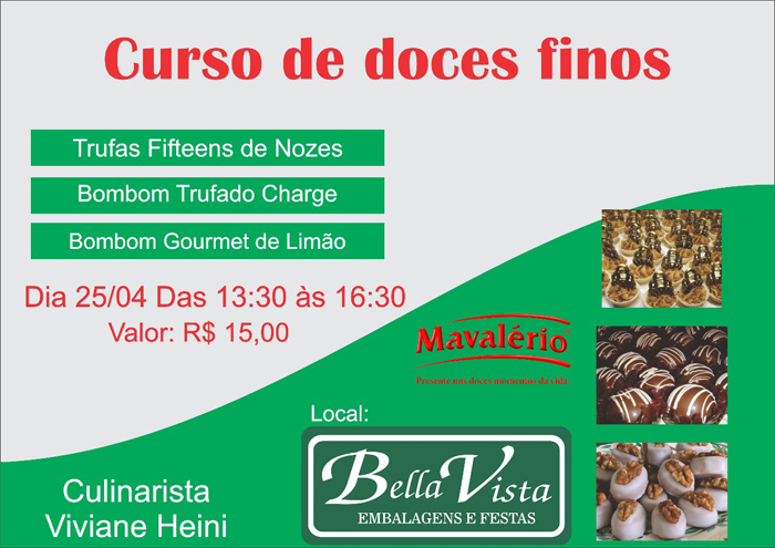A Bella Vista promoverá cursos de salgados e doces em Brumado; confira