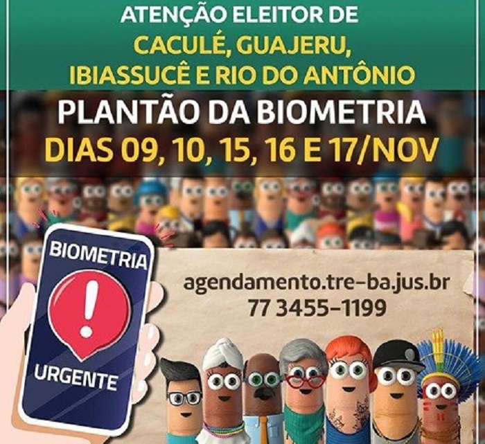 Cartório Eleitoral realizará plantão para recadastramento biométrico em Caculé