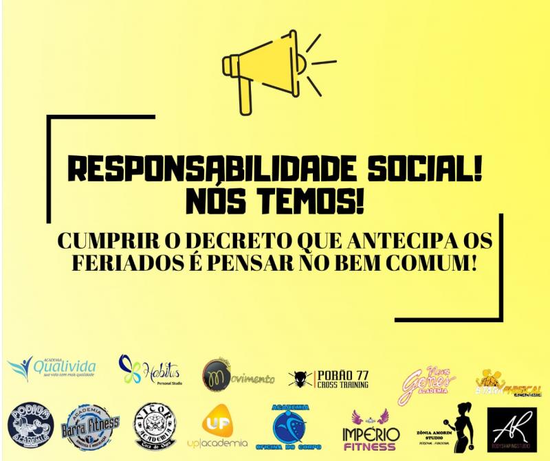 Academias de Brumado cumprem decreto e aderem aos feriados antecipados