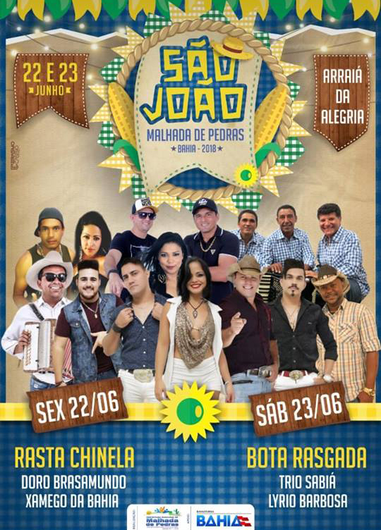 Confira a grade de atrações do São João de Malhada de Pedras