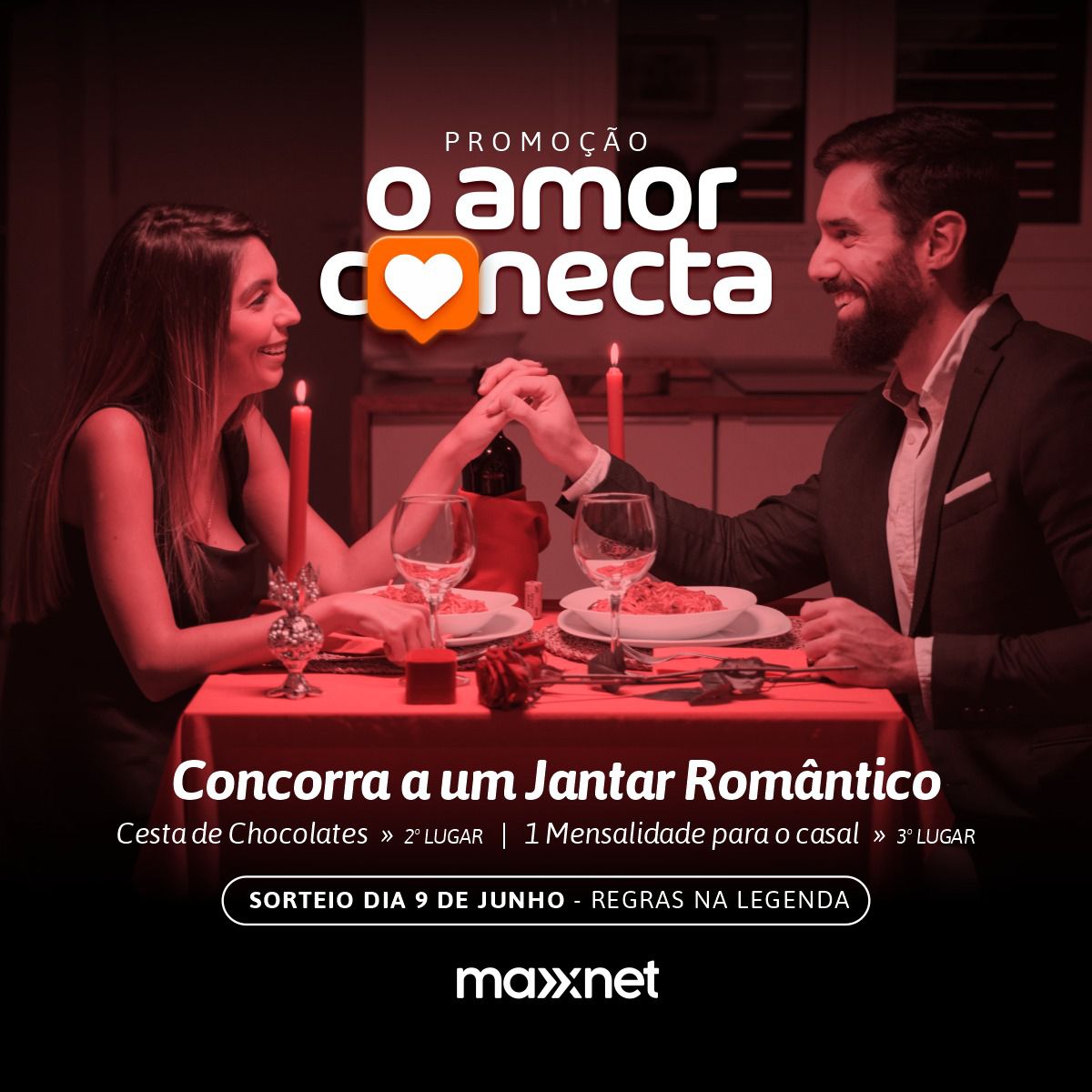 O amor conecta: MAXXNET está realizando sorteio de dia dos namorados