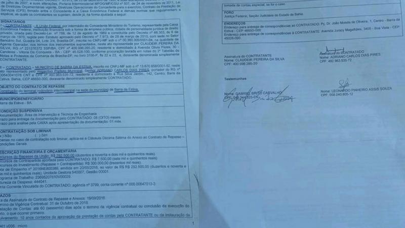 Barra da Estiva: 'PATERNIDADE' DE TERMINAL RODOVIÁRIO GERA POLÊMICA; PREFEITO ESCLARECE