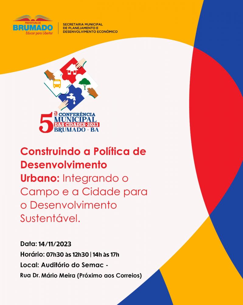 5ª Conferência Municipal das Cidades será realizada em Brumado