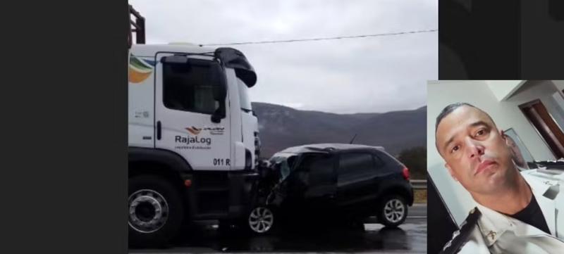 Capitão da PM morre após batida entre carro e caminhão com botijões de gás no sudoeste da Bahia