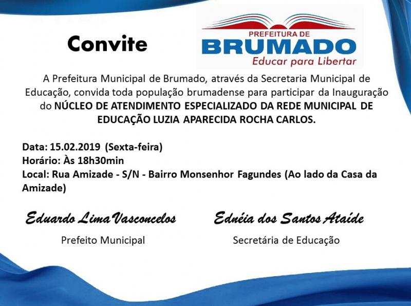 Prefeitura de Brumado convida população para inauguração de Núcleo Especializado
