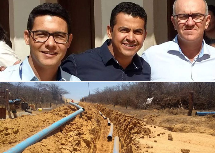 PREFEITO GIL ROCHA ACOMPANHA OBRA DA ADUTORA DO TRUVISCO