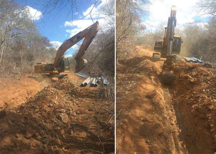 PREFEITO GIL ROCHA ACOMPANHA OBRA DA ADUTORA DO TRUVISCO