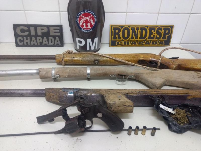 Ação integrada apreende quatro espingardas e um revólver na Chapada Diamantina: Uma pessoa morreu