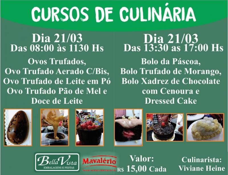 Participe do curso de confeitaria com Viviane Heine na Bella Vista em Brumado