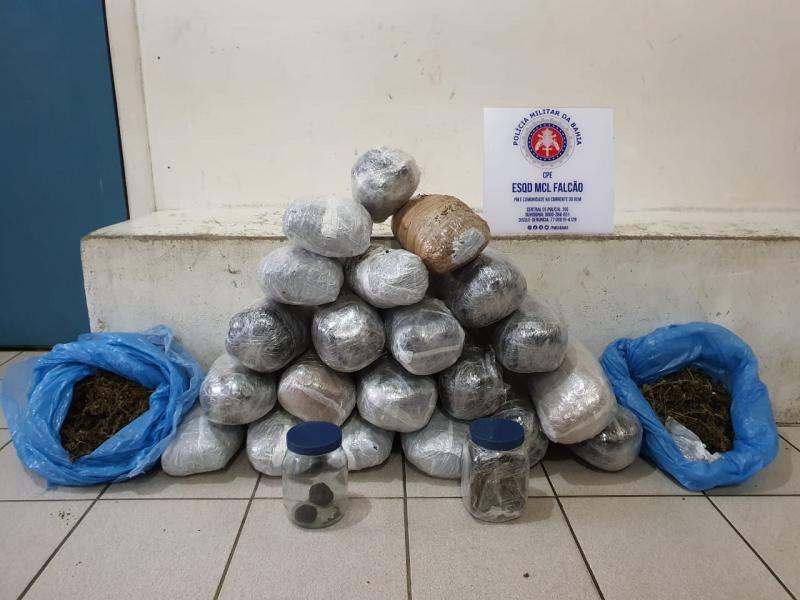 Vitória da Conquista: Esquadrão Falcão flagra transporte de maconha em caixa de papelão