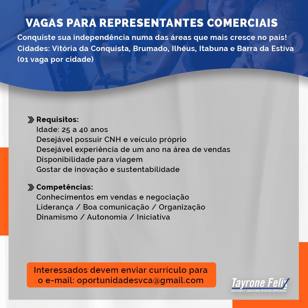 Oportunidade: Vagas para Representante Comercial 