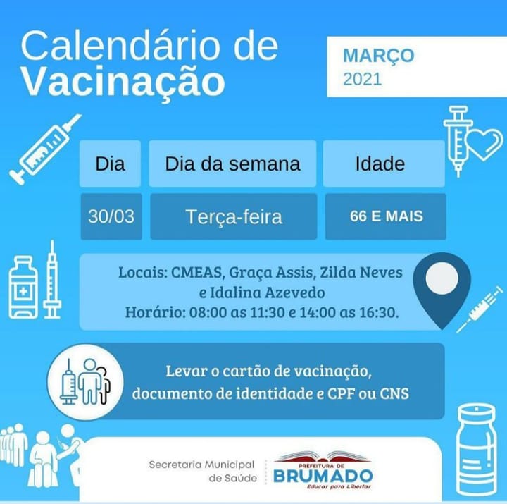 Brumado: Novo calendário de vacinação Covid-19 é divulgado