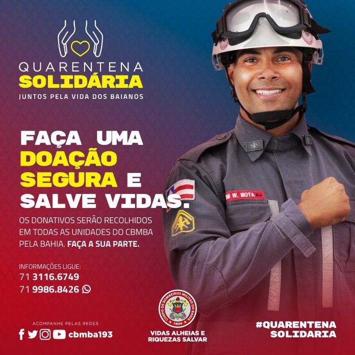 Corpo de Bombeiros retoma a campanha Quarentena Solidária