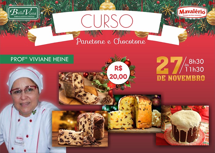 Bella Vista promoverá cursos de Panetone, Chocolates, Pão de Queijo, Chimango e Pão de Natal; participe