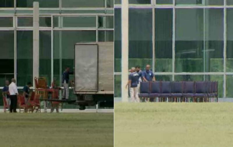 Bolsonaro e Michelle se mudam para o Alvorada; cadeiras vermelhas são trocadas por azuis