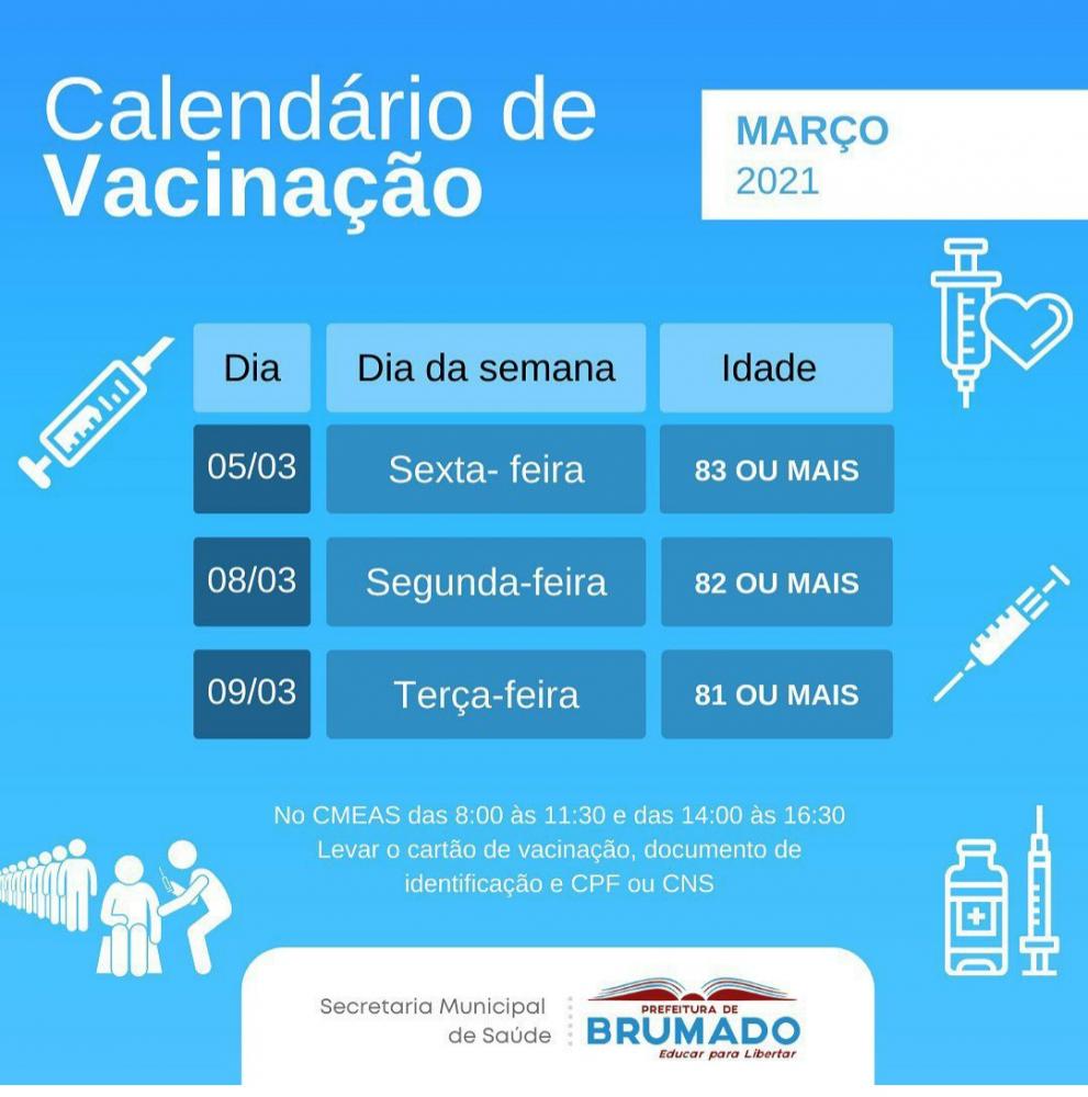 Brumado: Confira o Calendário de Vacinação Covid-19 para idosos