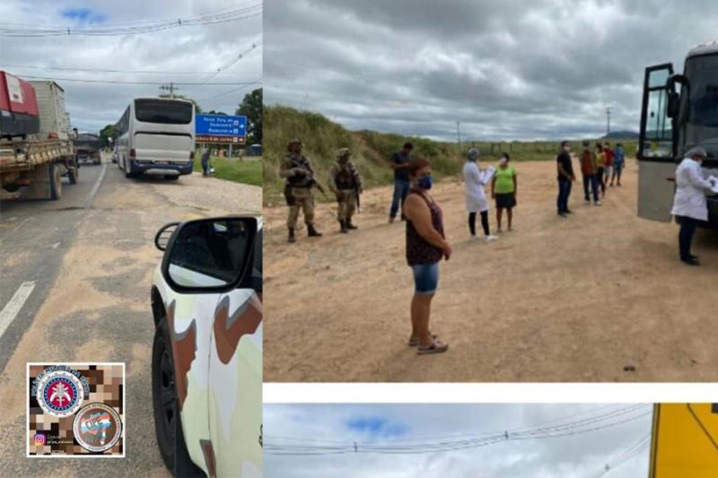 Ônibus com passageiros é apreendido por desrespeitar restrição por conta da pandemia