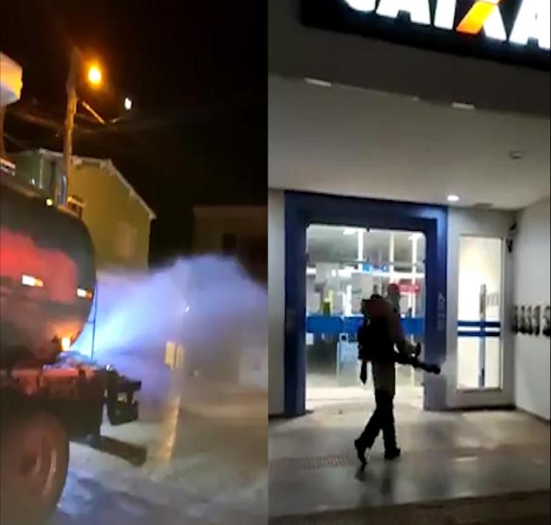 Prefeitura de Barra da Estiva realiza desinfecção de ruas comerciais em ação de combate ao coronavírus