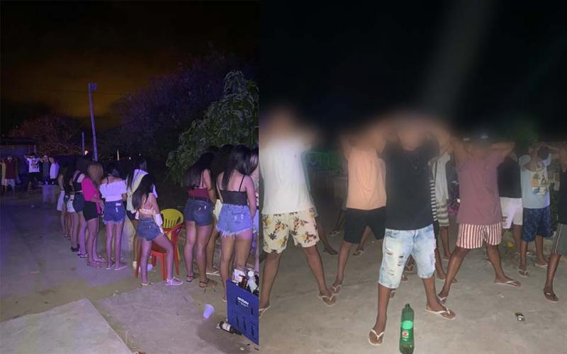 Aglomeração: Polícia acaba com festa com cerca de 100 pessoas na zona rural de Brumado