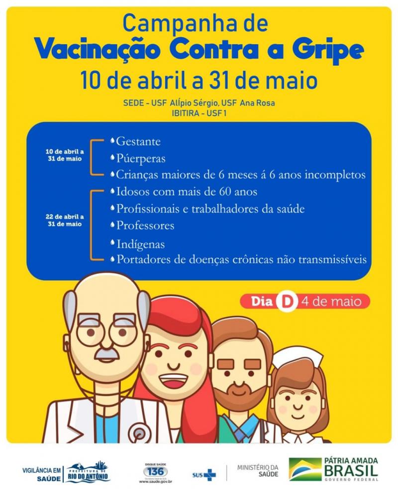 Prefeitura de Rio do Antônio dará início a Campanha de Vacinação Contra a Gripe