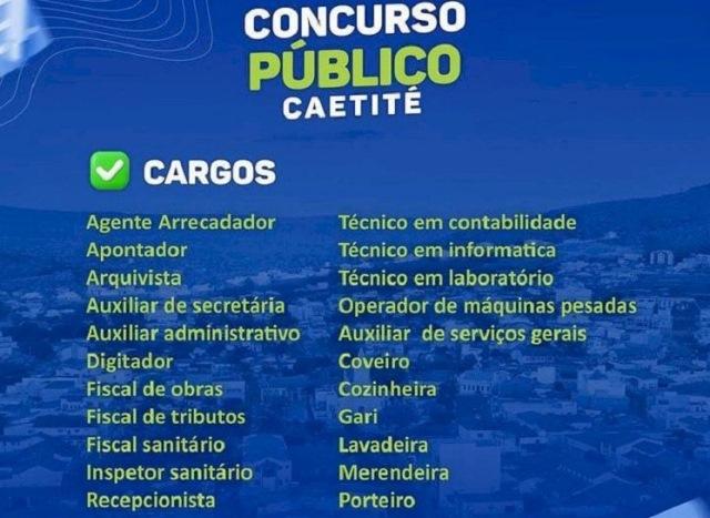 Prefeitura de Caetité abre Concurso Público com 154 vagas
