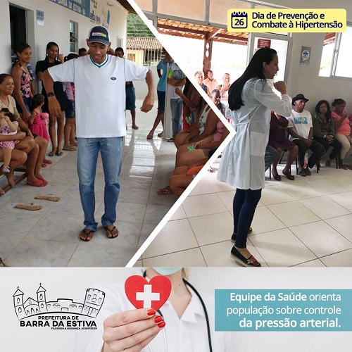 Secretaria Municipal de Saúde de Barra da Estiva realiza atividades em relação ao Dia Nacional de Prevenção e Combate à Hipertensão Arterial