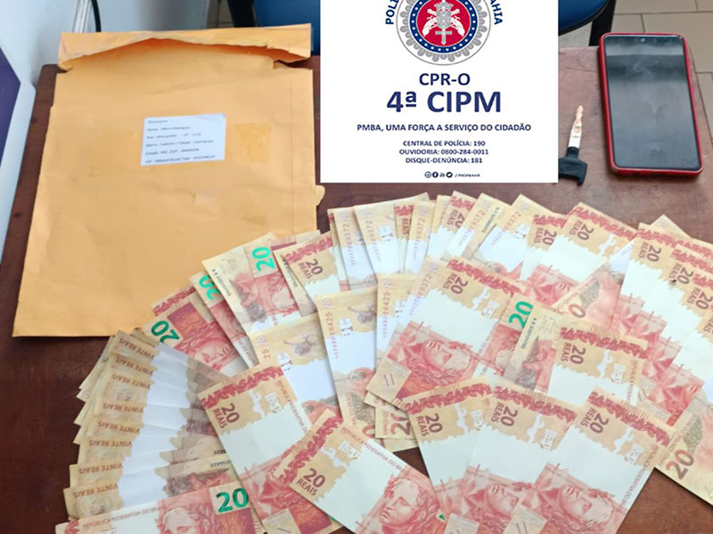 Homem é preso com notas falsificadas em Macaúbas