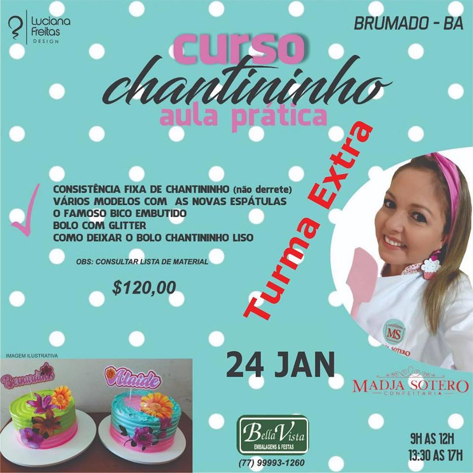 Bella Vista abre vagas extras para curso de Chantininho com a instrutora Madja Sotero