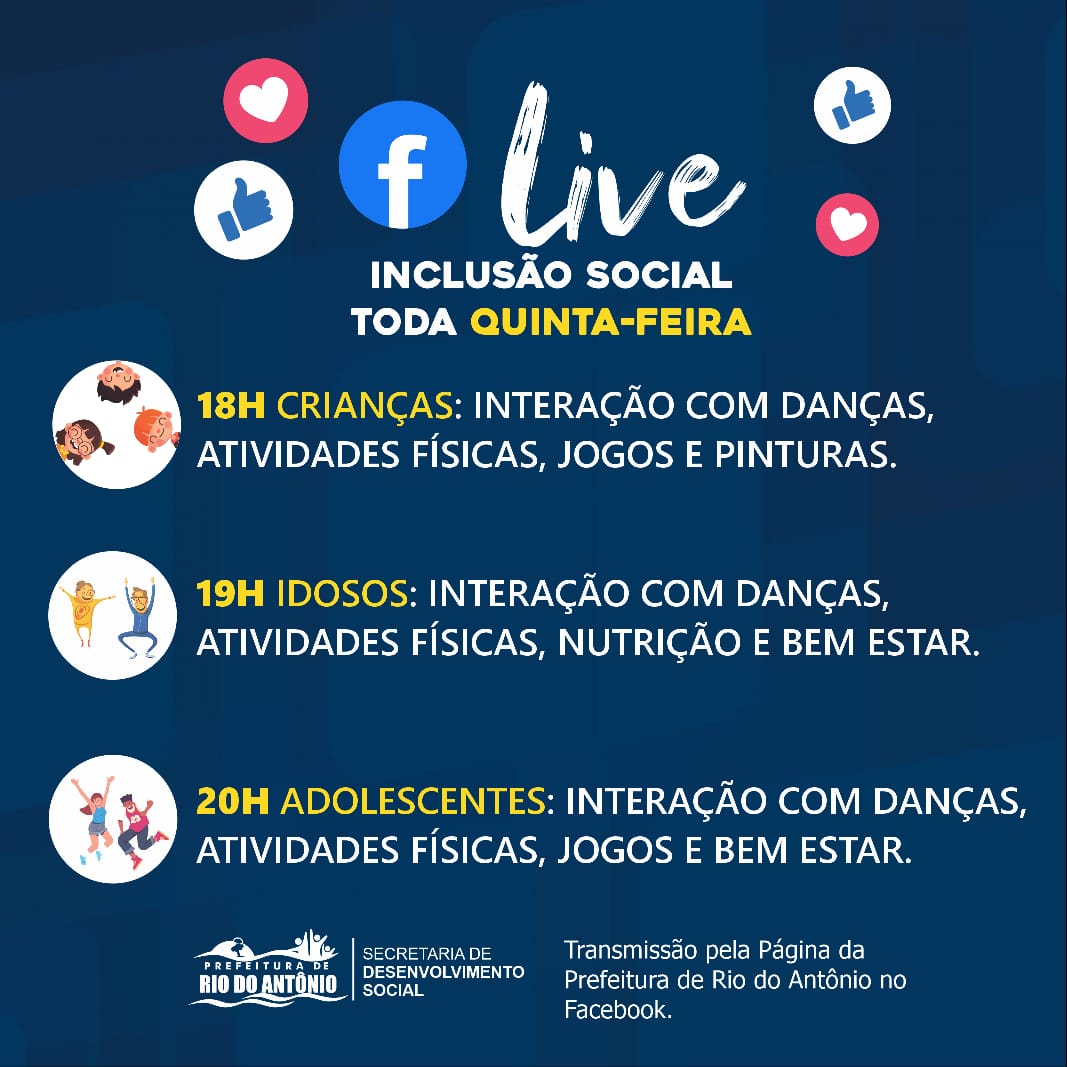 Rio do Antônio: Lives interativas promoverão a inclusão social de idosos, crianças e adolescentes 