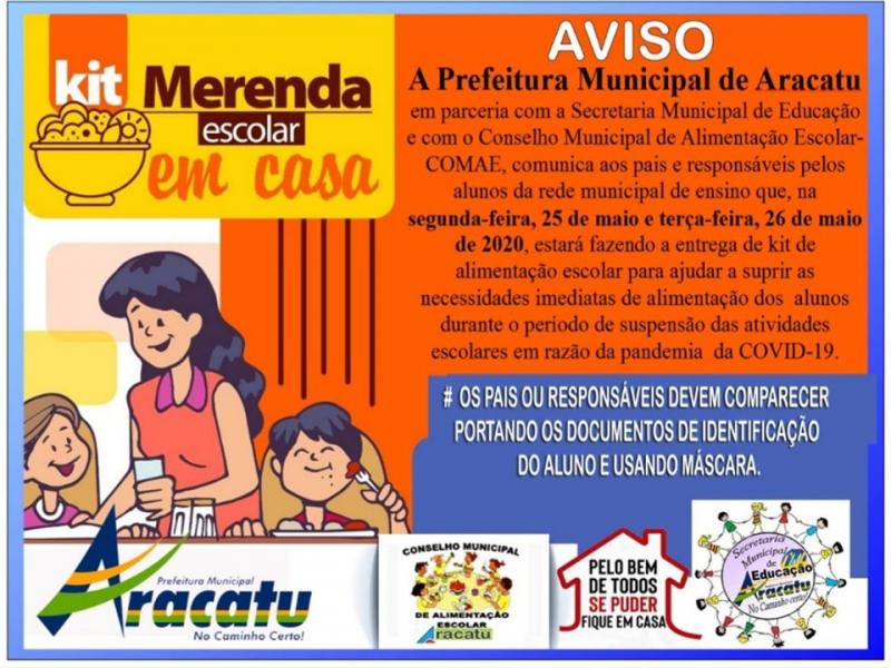Prefeitura de Aracatu realiza entrega de Kit Alimentação para alunos da rede municipal